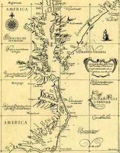 バージニア新旧の地図、1646-47 作： Unknown